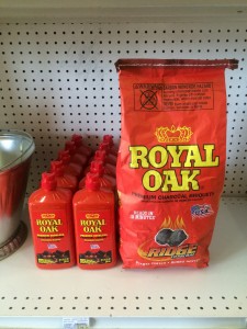 charcoal and lighter fluid